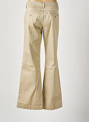 Pantalon flare fermeture zippée sous rabat avec crochet taille basse beige MEXX femme