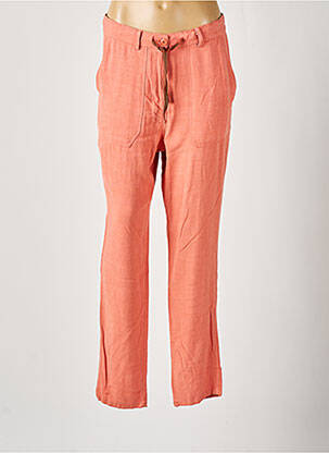 Pantalon chino fermeture zippée sous rabat boutonné taille normale orange BROADWAY femme