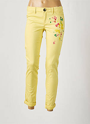 Jeans coupe slim taille basse taille basse jaune DESIGUAL femme