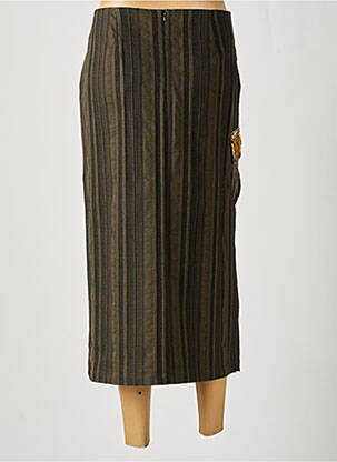 Jupe longue coupe asymétrique vert PAUSE CAFE femme