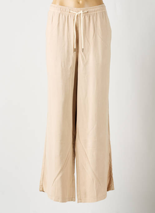 Pantalon large tissage popeline taille normale beige GARCIA femme