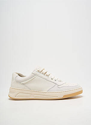 Baskets matière lisse talon de 4 à 6cm blanc BRONX femme