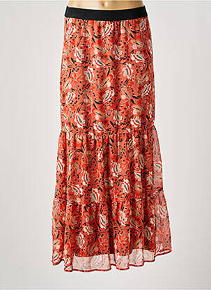 Jupe longue tissage crêpe marron GARCIA femme