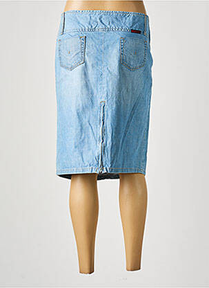 Jupe mi-longue fermeture zip latéral bleu SEVENTEEN femme