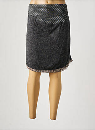 Jupe mi-longue stretch gris AKELA KEY femme