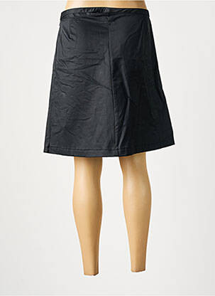 Jupe mi-longue fermeture zip latéral noir DUNP femme