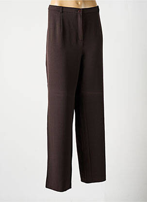 Pantalon droit tissage crêpe taille normale marron LEWINGER femme