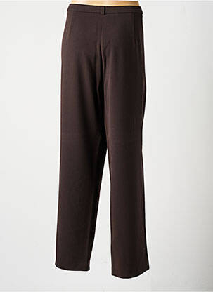 Pantalon droit fermeture zippée sous rabat boutonné taille normale marron LEWINGER femme