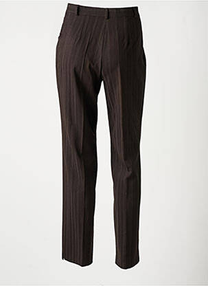 Pantalon droit taille à pinces taille haute marron C. TA TOI femme