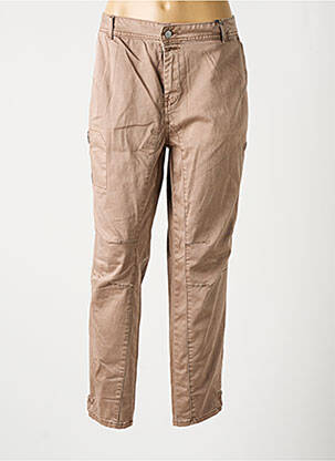 Pantalon chino taille basse taille basse marron BROADWAY femme