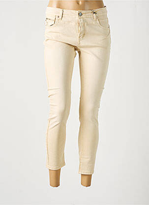 Pantalon 7/8 stretch taille basse beige BROADWAY femme