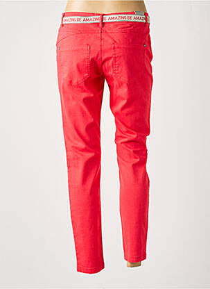 Pantalon chino tissage popeline taille normale rouge BROADWAY femme