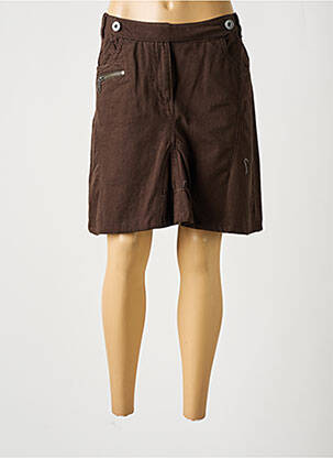Jupe courte poches marron DOUBLE JEU femme