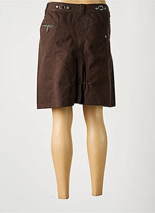 Jupe courte poches marron DOUBLE JEU femme