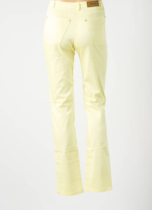 Pantalon slim tissage popeline taille haute jaune PAZ TORRAS femme