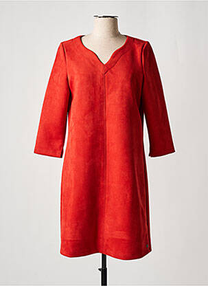 Robe courte fermeture zippée au dos fines bretelles orange GARCIA femme