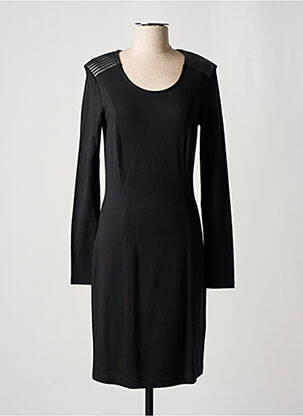 Robe mi-longue manches longues manches longues noir STREET ONE femme