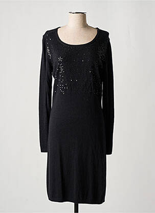Robe mi-longue manches longues manches longues noir MEXX femme