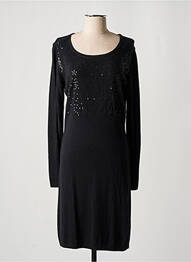 Robe mi-longue manches longues manches longues noir MEXX femme