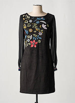Robe courte manches longues manches longues marron DESIGUAL femme