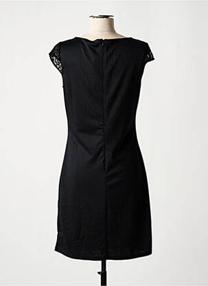 Robe courte fermeture zippée au dos manches courtes noir SMASH WEAR femme