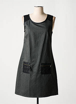Robe courte fermeture zippée au dos sans manche gris STREET ONE femme