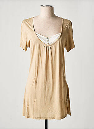 Tunique manches courtes coupe cintrée beige LEWINGER femme