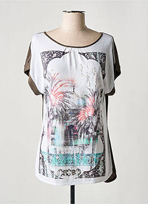 T-shirt stretch manches courtes marron OLSEN femme