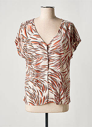 Chemisier manches courtes manches courtes marron GARCIA femme