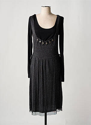 Robe mi-longue manches longues manches longues gris DDP femme