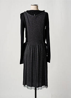 Robe mi-longue manches longues manches longues gris DDP femme