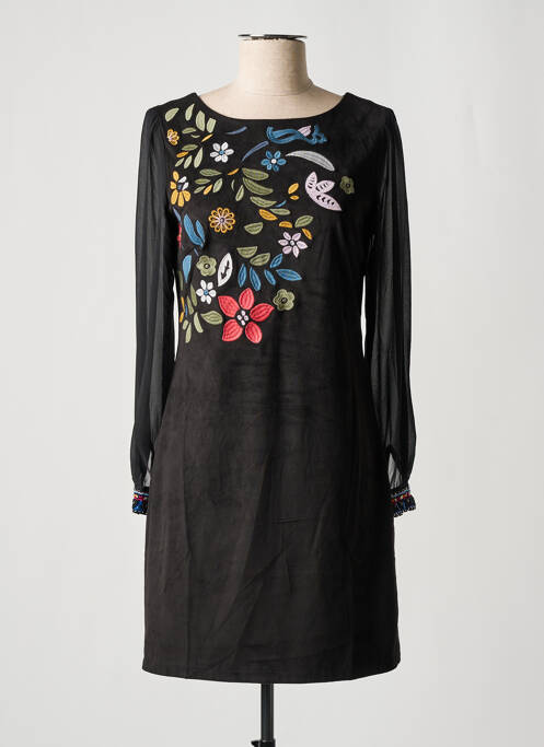 Robe courte manches longues manches longues marron DESIGUAL femme