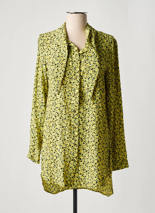 Tunique manches longues tissage crêpe jaune GARCIA femme