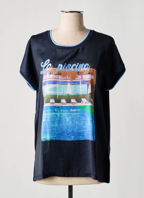 T-shirt imprimé fantaisie manches courtes bleu GARCIA femme