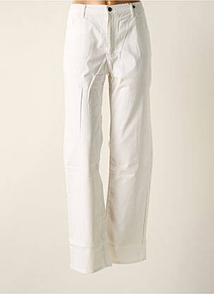 Pantalon droit tissage popeline taille normale blanc KANOPE femme
