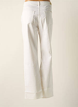 Pantalon droit tissage popeline taille normale blanc KANOPE femme