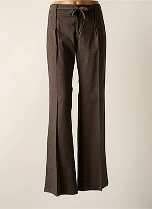 Pantalon flare fermeture zippée sous rabat avec crochet taille normale marron MEXX femme