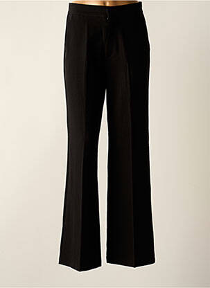Pantalon flare fermeture zippée sous rabat avec crochet taille haute noir BROADWAY femme