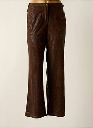 Pantalon droit stretch taille normale marron ELLIOTT femme
