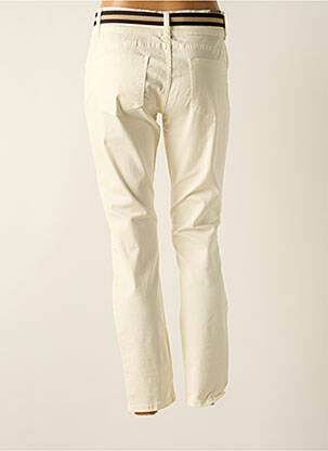 Pantalon slim tissage popeline taille normale beige BROADWAY femme