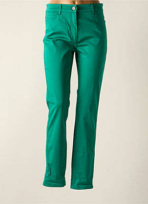 Pantalon slim tissage popeline taille normale vert OLSEN femme