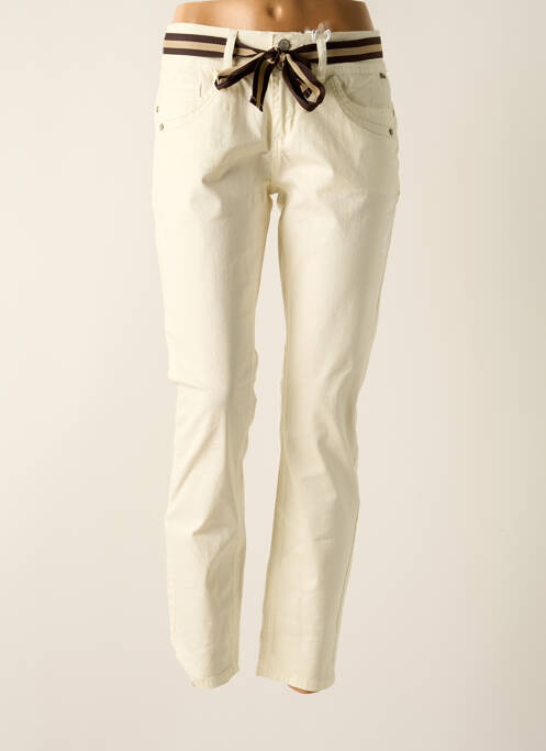 Pantalon slim beige BROADWAY pour femme