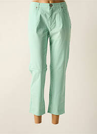 Pantalon 7/8 fermeture zippée sous rabat boutonné bleu KANOPE femme