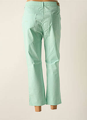 Pantalon 7/8 fermeture zippée sous rabat boutonné bleu KANOPE femme