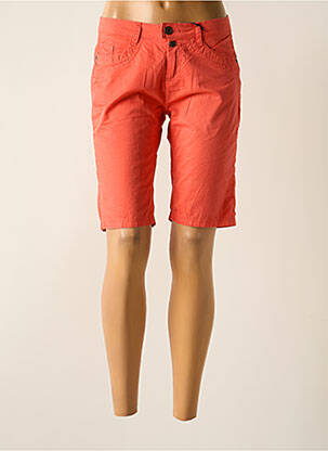 Bermuda fermeture zippée sous rabat boutonné orange STREET ONE femme