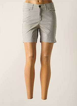 Short fermeture zippée sous rabat boutonné bleu KANOPE femme