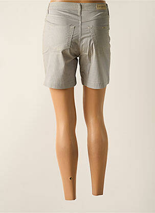 Short fermeture zippée sous rabat boutonné bleu KANOPE femme