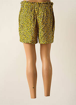 Short coupe droite jaune GARCIA femme