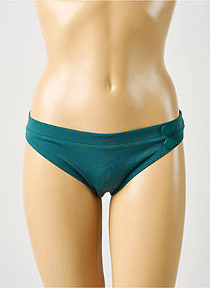 Bas de maillot de bain effet matière satinée bikini vert SIMONE PERELE femme
