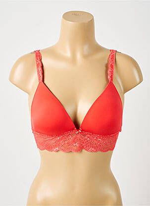 Soutien-gorge effet matière satinée sans armature rouge AUBADE femme